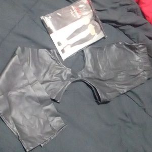 2 pairs!Dark Side Goth faux Leather leggings sexy Cut out brand new! Never worn